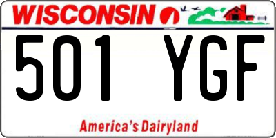 WI license plate 501YGF