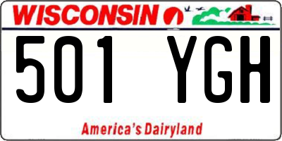WI license plate 501YGH