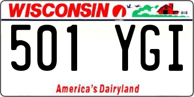 WI license plate 501YGI