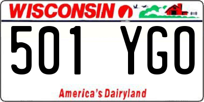 WI license plate 501YGO