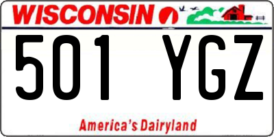 WI license plate 501YGZ