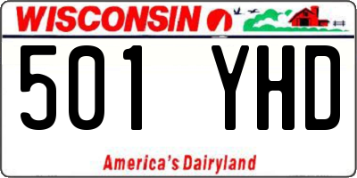 WI license plate 501YHD