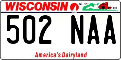 WI license plate 502NAA