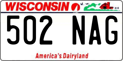 WI license plate 502NAG