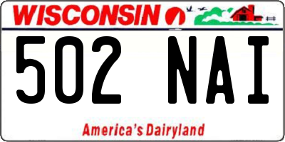 WI license plate 502NAI