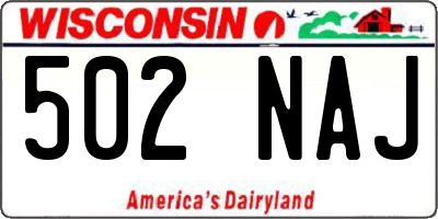 WI license plate 502NAJ