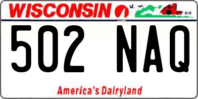 WI license plate 502NAQ