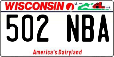 WI license plate 502NBA
