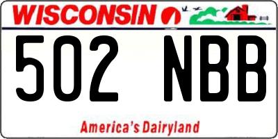 WI license plate 502NBB