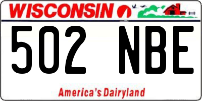 WI license plate 502NBE