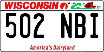 WI license plate 502NBI