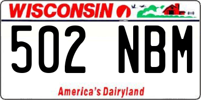 WI license plate 502NBM