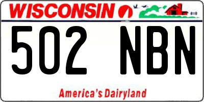 WI license plate 502NBN