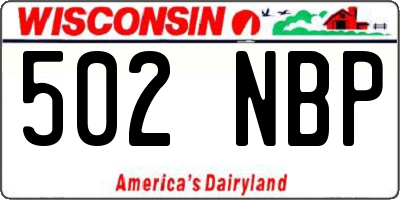 WI license plate 502NBP