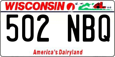 WI license plate 502NBQ