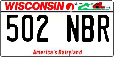 WI license plate 502NBR