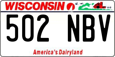 WI license plate 502NBV