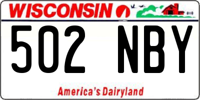 WI license plate 502NBY