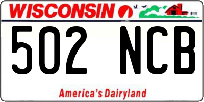WI license plate 502NCB