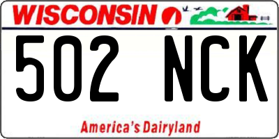 WI license plate 502NCK