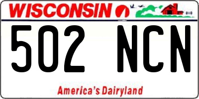 WI license plate 502NCN