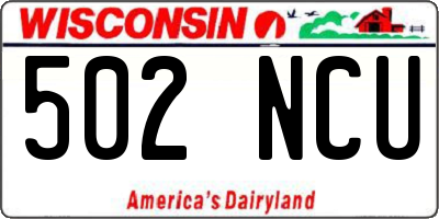 WI license plate 502NCU