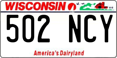WI license plate 502NCY