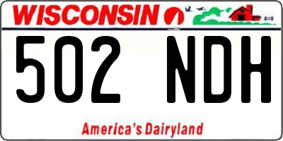 WI license plate 502NDH