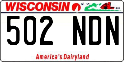 WI license plate 502NDN