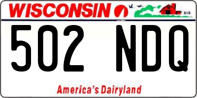 WI license plate 502NDQ