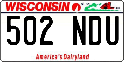 WI license plate 502NDU