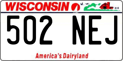 WI license plate 502NEJ