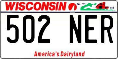 WI license plate 502NER