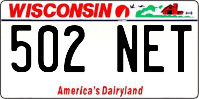 WI license plate 502NET