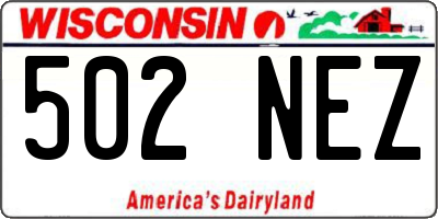 WI license plate 502NEZ