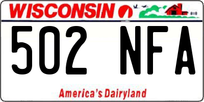 WI license plate 502NFA