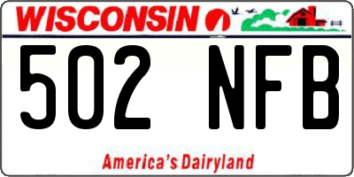 WI license plate 502NFB