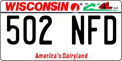 WI license plate 502NFD