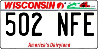 WI license plate 502NFE