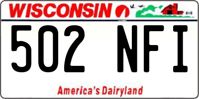 WI license plate 502NFI