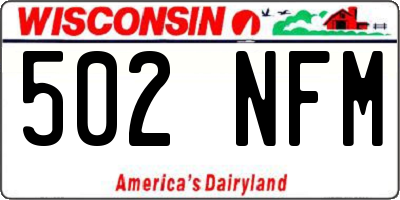WI license plate 502NFM