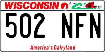 WI license plate 502NFN