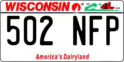 WI license plate 502NFP