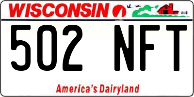 WI license plate 502NFT