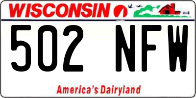 WI license plate 502NFW