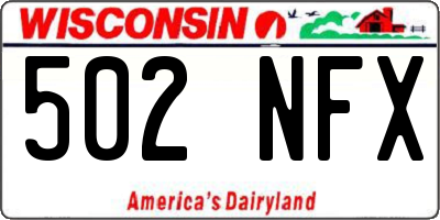 WI license plate 502NFX