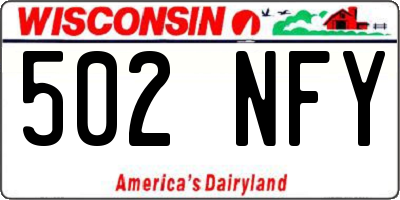 WI license plate 502NFY