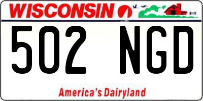 WI license plate 502NGD