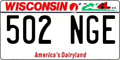 WI license plate 502NGE