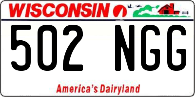 WI license plate 502NGG